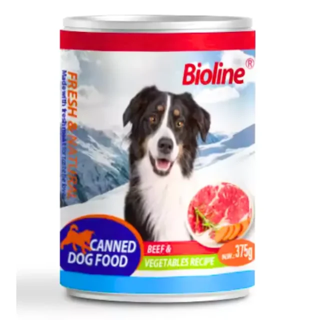Bioline Wet Dog food with Beef & Vegetables (6+ Months) 375g
