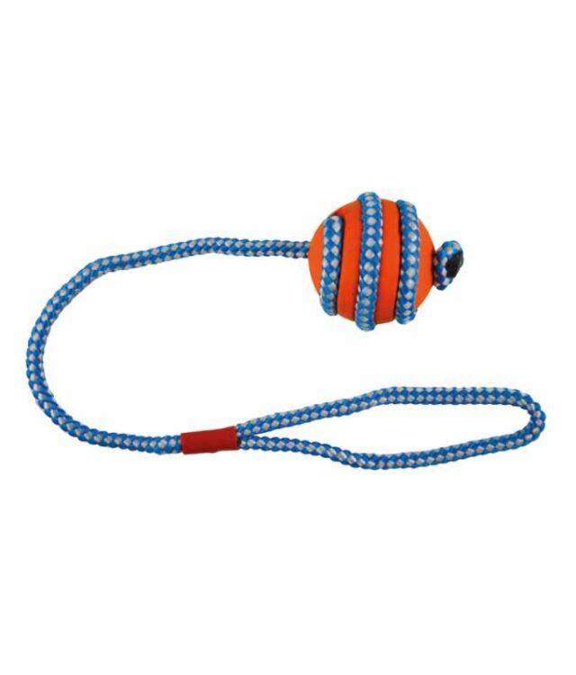 Imac Blue & Orange Rope (45cm) & Ball (5cm) Dog Tug Toy
