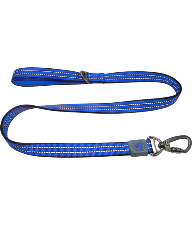 DOCO Medium Blue Reflective Nylon Leash (180x2cm) for Dogs (Up to 130kg)