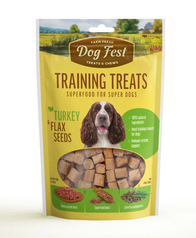 Dog Fest Training Treats with Turkey & Flaxseeds for Adult Dogs 90g
